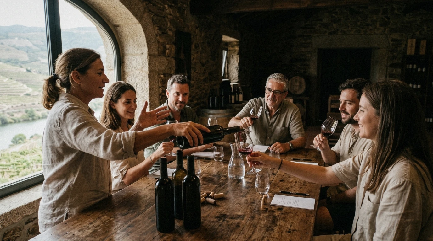 Nine guided tastings poured on a small-group Douro Valley wine tasting tour